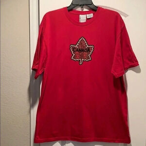 Canada Flag T-Shirt Red 100% Cotton